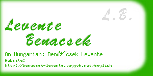 levente benacsek business card